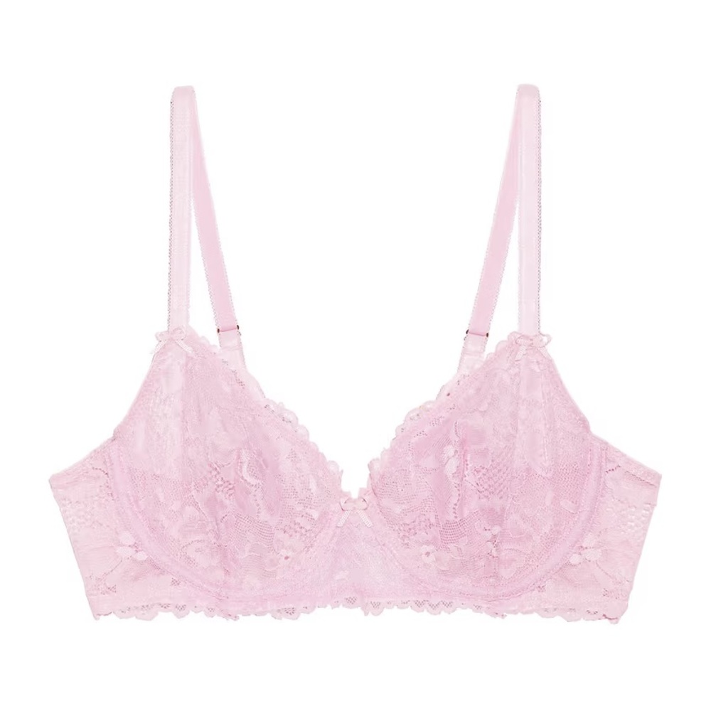 Savage X Fenty Floral Lace Unlined Bra in Unicorn Lavender Pink